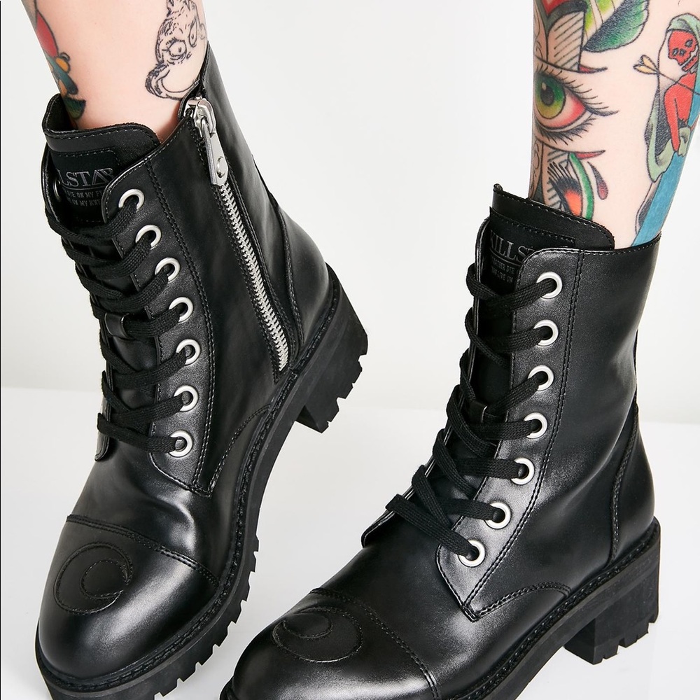 Dolls Kill Not Phased Combat Boots